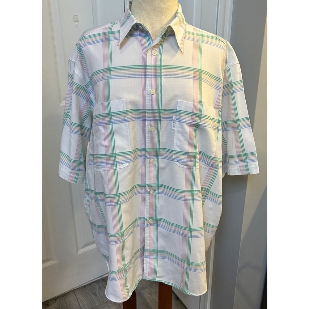 Vintage 90s Levi's Silver Label BIG E Plaid Shirt Mens Large Pastel Streetwear